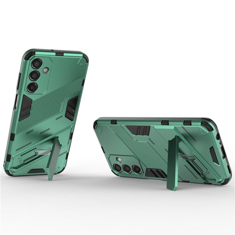For Samsung Galaxy M15 5G Case Kickstand Anti-Scratch PC+TPU Armour Phone Cover - Green