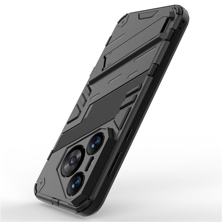 For Huawei Pura 70 Kickstand Case PC+TPU Dual Layer Protection Phone Cover - Black