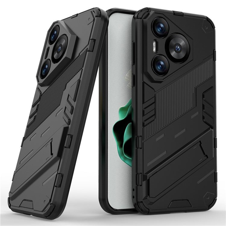 For Huawei Pura 70 Kickstand Case PC+TPU Dual Layer Protection Phone Cover - Black