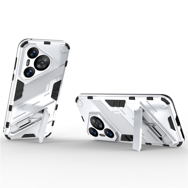 For Huawei Pura 70 Kickstand Case PC+TPU Dual Layer Protection Phone Cover - White