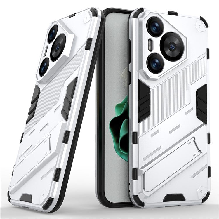 For Huawei Pura 70 Kickstand Case PC+TPU Dual Layer Protection Phone Cover - White