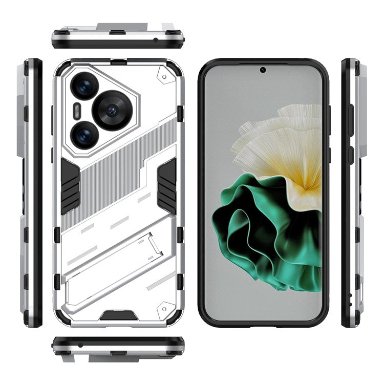 For Huawei Pura 70 Kickstand Case PC+TPU Dual Layer Protection Phone Cover - White