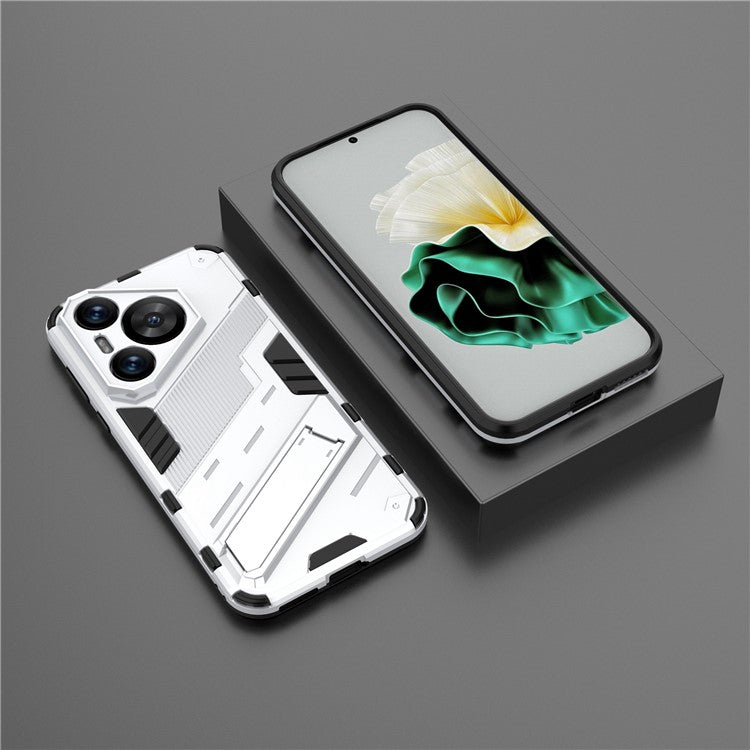 For Huawei Pura 70 Kickstand Case PC+TPU Dual Layer Protection Phone Cover - White