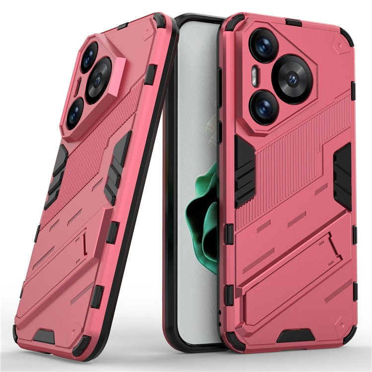 For Huawei Pura 70 Kickstand Case PC+TPU Dual Layer Protection Phone Cover - Rose