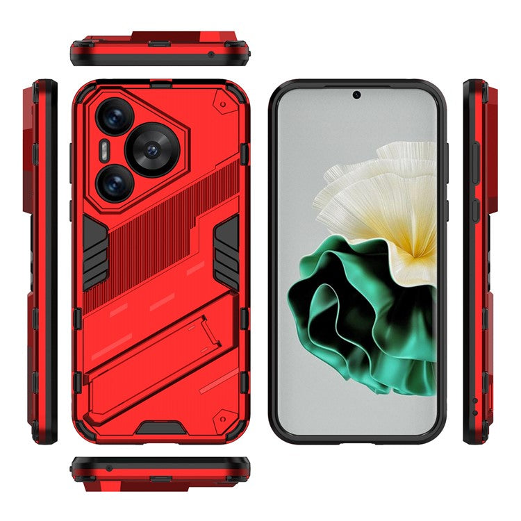 For Huawei Pura 70 Kickstand Case PC+TPU Dual Layer Protection Phone Cover - Red