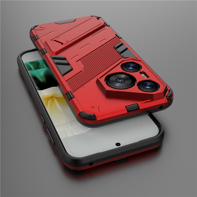 For Huawei Pura 70 Kickstand Case PC+TPU Dual Layer Protection Phone Cover - Red