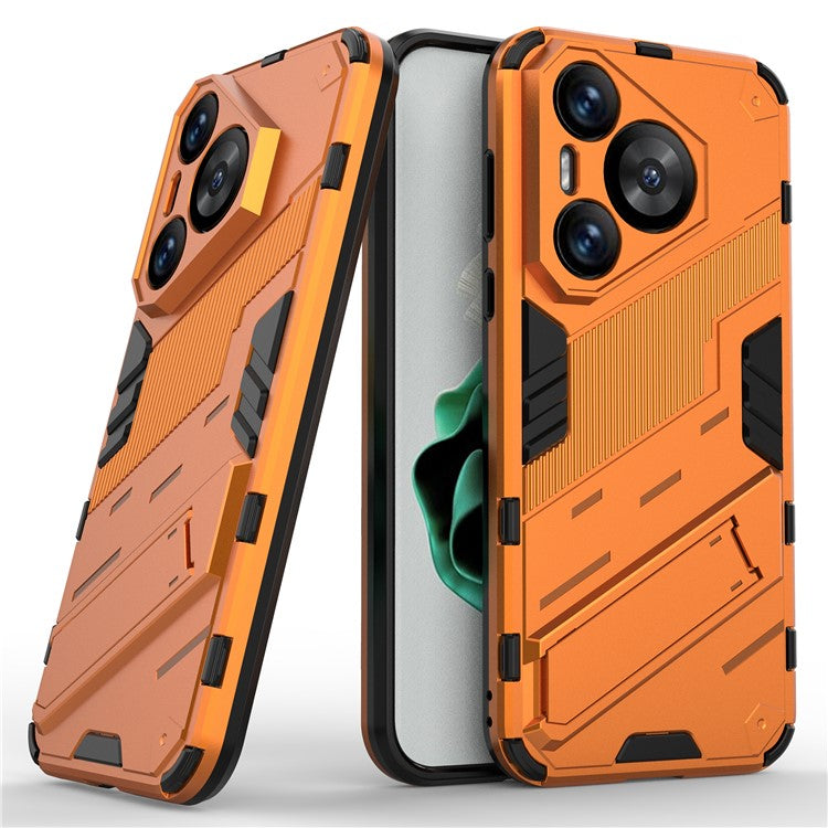 For Huawei Pura 70 Kickstand Case PC+TPU Dual Layer Protection Phone Cover - Orange