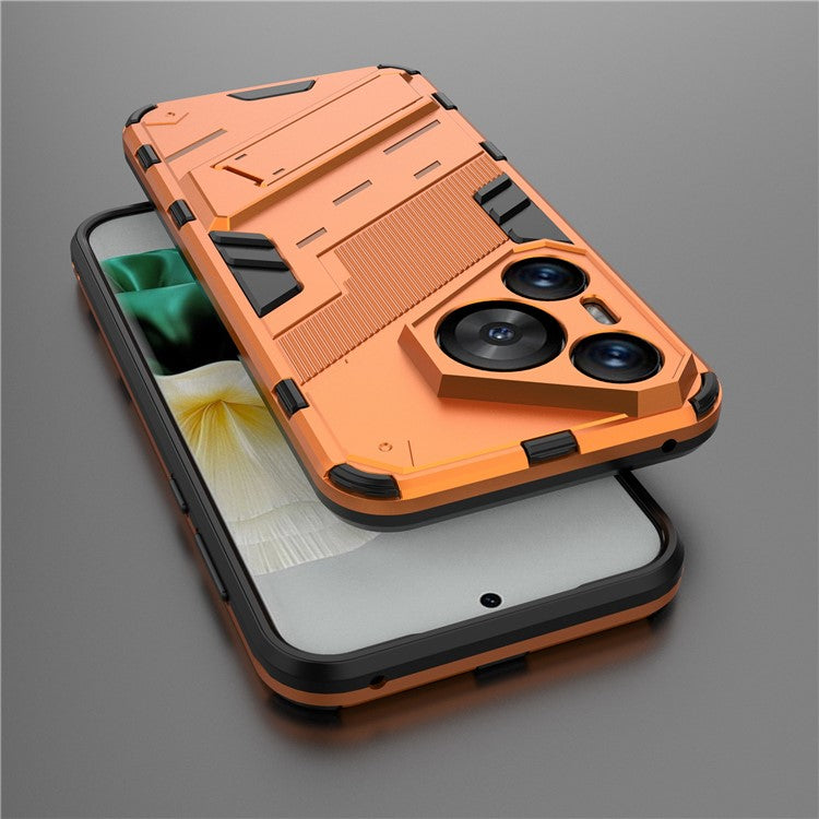 For Huawei Pura 70 Kickstand Case PC+TPU Dual Layer Protection Phone Cover - Orange