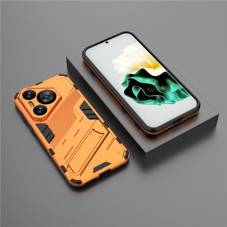 For Huawei Pura 70 Kickstand Case PC+TPU Dual Layer Protection Phone Cover - Orange
