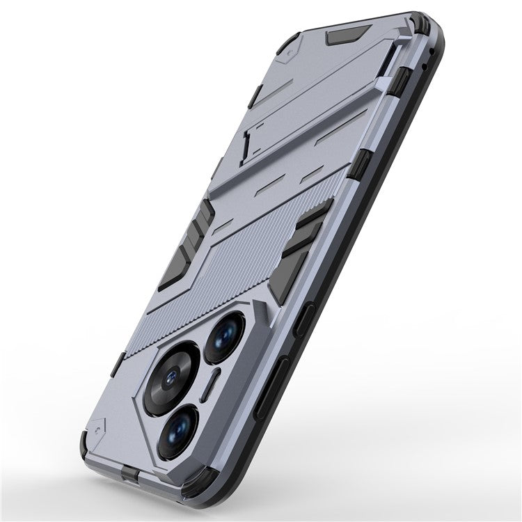 For Huawei Pura 70 Kickstand Case PC+TPU Dual Layer Protection Phone Cover - Dark Blue