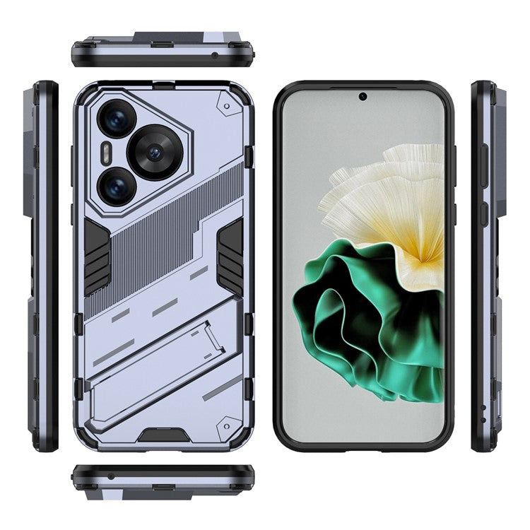 For Huawei Pura 70 Kickstand Case PC+TPU Dual Layer Protection Phone Cover - Dark Blue