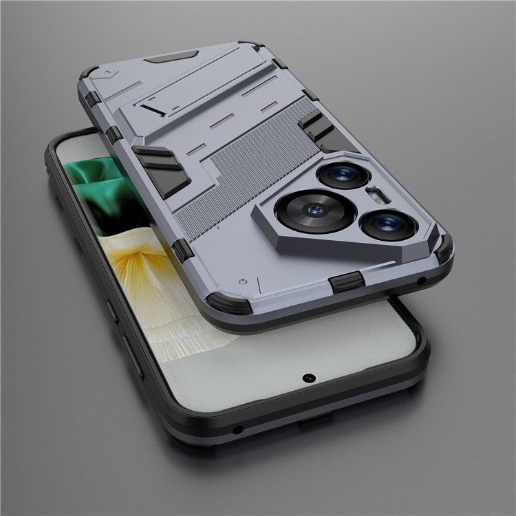 For Huawei Pura 70 Kickstand Case PC+TPU Dual Layer Protection Phone Cover - Dark Blue