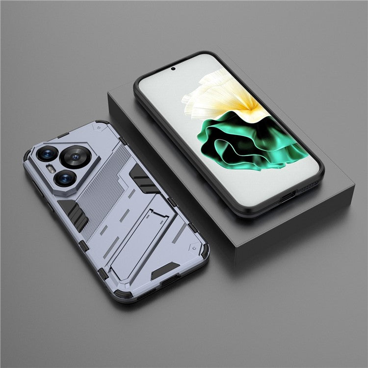 For Huawei Pura 70 Kickstand Case PC+TPU Dual Layer Protection Phone Cover - Dark Blue