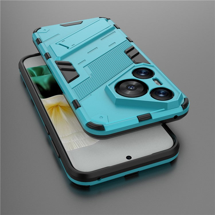 For Huawei Pura 70 Kickstand Case PC+TPU Dual Layer Protection Phone Cover - Baby Blue