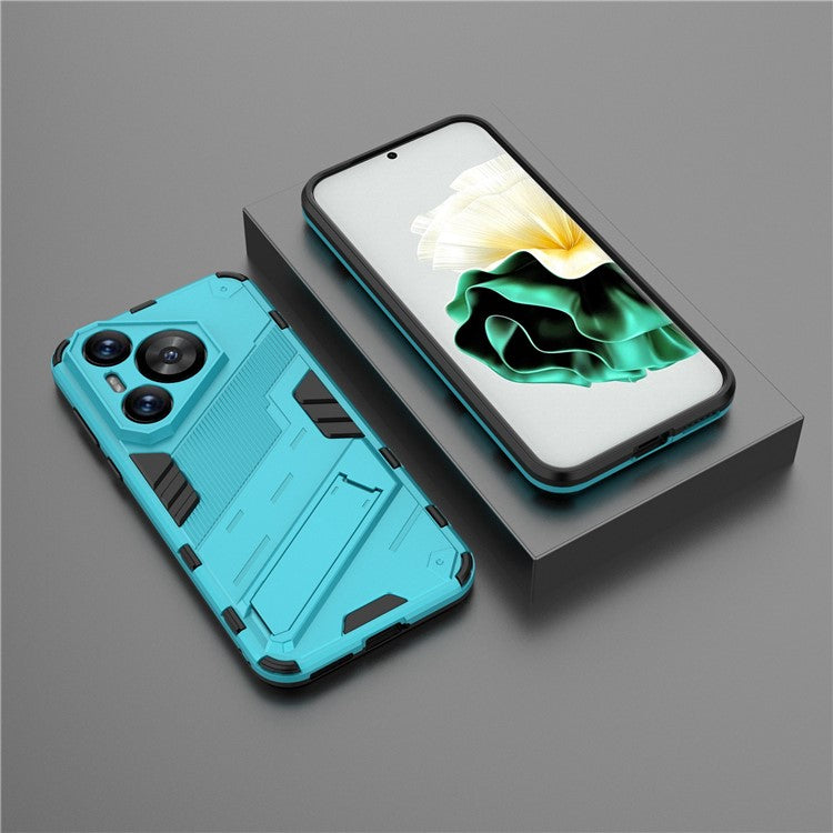 For Huawei Pura 70 Kickstand Case PC+TPU Dual Layer Protection Phone Cover - Baby Blue