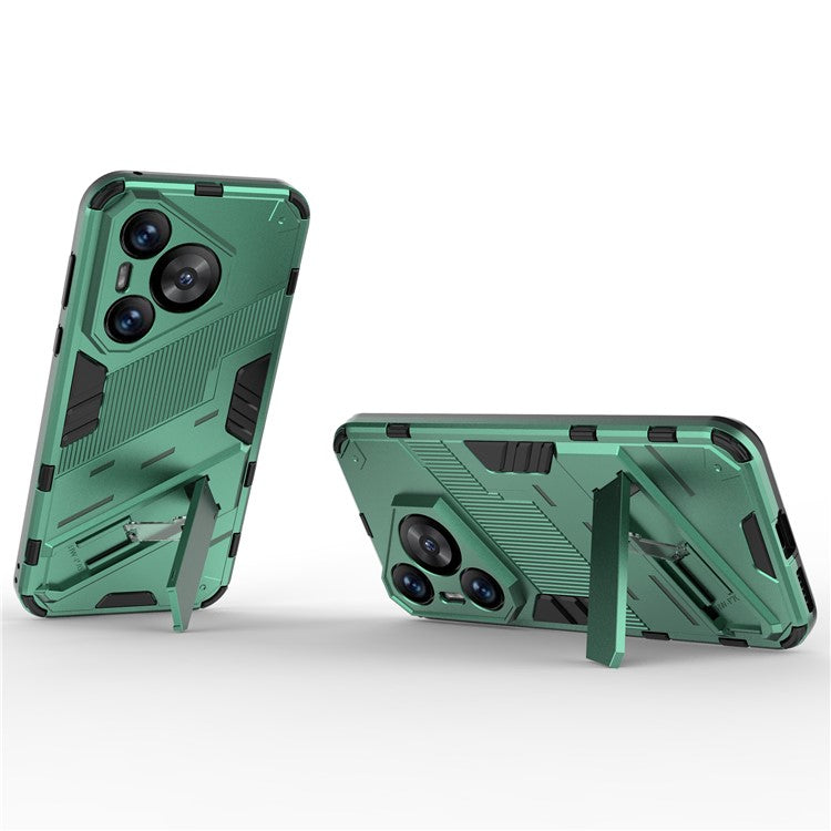 For Huawei Pura 70 Kickstand Case PC+TPU Dual Layer Protection Phone Cover - Green