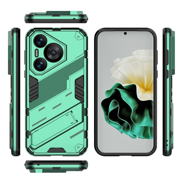 For Huawei Pura 70 Kickstand Case PC+TPU Dual Layer Protection Phone Cover - Green