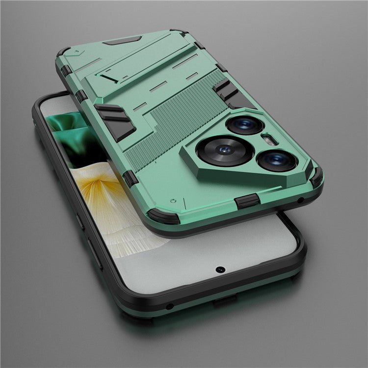 For Huawei Pura 70 Kickstand Case PC+TPU Dual Layer Protection Phone Cover - Green