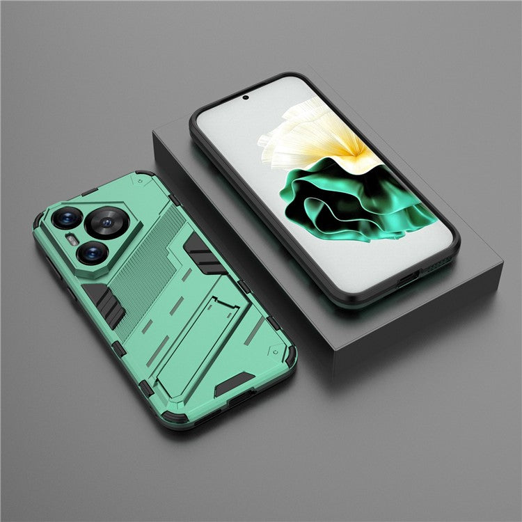 For Huawei Pura 70 Kickstand Case PC+TPU Dual Layer Protection Phone Cover - Green