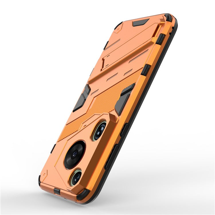For Huawei Pura 70 Ultra Case PC+TPU Drop-proof Phone Cover with Folding Kickstand - Orange