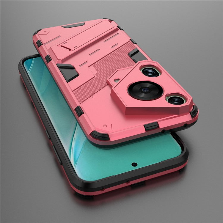 For Huawei Pura 70 Ultra Case PC+TPU Drop-proof Phone Cover with Folding Kickstand - Rose