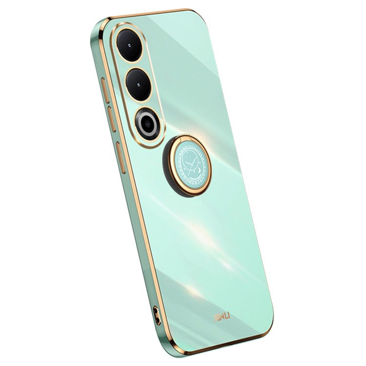 XINLI For OnePlus Nord CE4 5G TPU Case Ring Kickstand Electroplating Phone Cover - Cyan