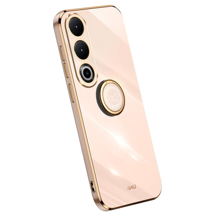XINLI For OnePlus Nord CE4 5G TPU Case Ring Kickstand Electroplating Phone Cover - Pink