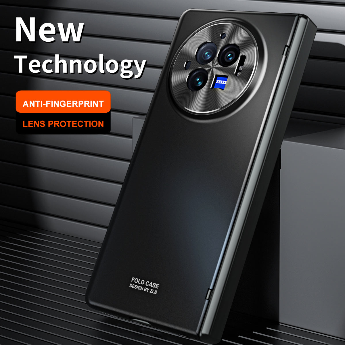 For vivo X Fold3 Case with Tempered Glass Screen Protector PU Leather Coated PC Phone Shell - White