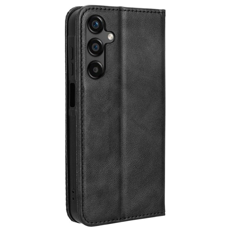 For Samsung Galaxy M55 5G / C55 5G / F55 5G Wallet Phone Case Retro Leather Flip Cover - Black