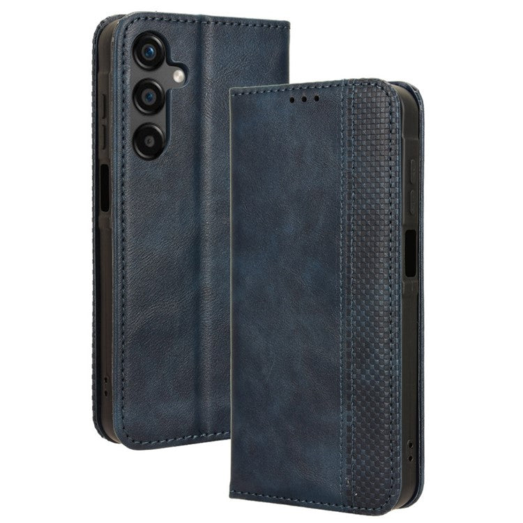 For Samsung Galaxy M55 5G / C55 5G / F55 5G Wallet Phone Case Retro Leather Flip Cover - Blue