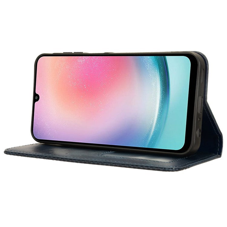 For Samsung Galaxy M55 5G / C55 5G / F55 5G Wallet Phone Case Retro Leather Flip Cover - Blue