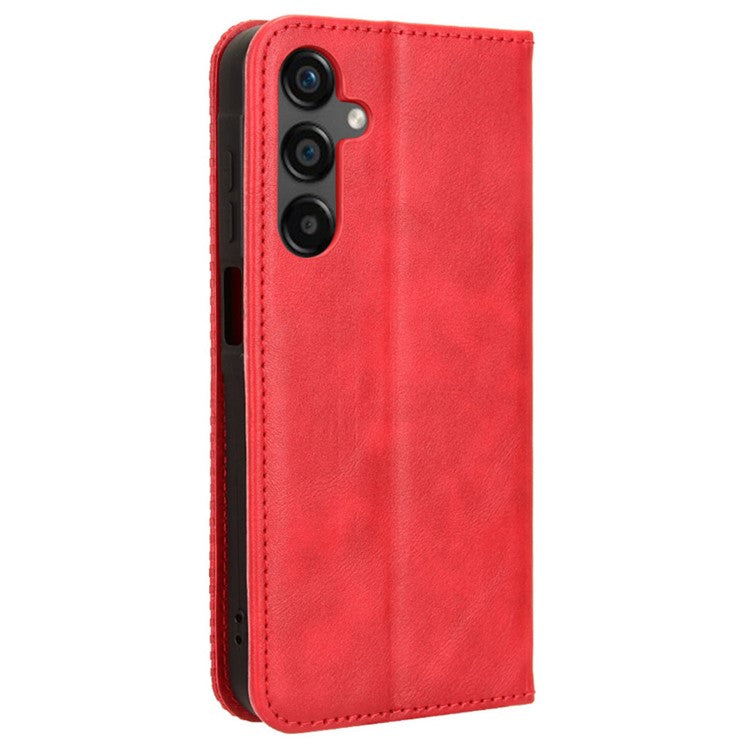 For Samsung Galaxy M55 5G / C55 5G / F55 5G Wallet Phone Case Retro Leather Flip Cover - Red