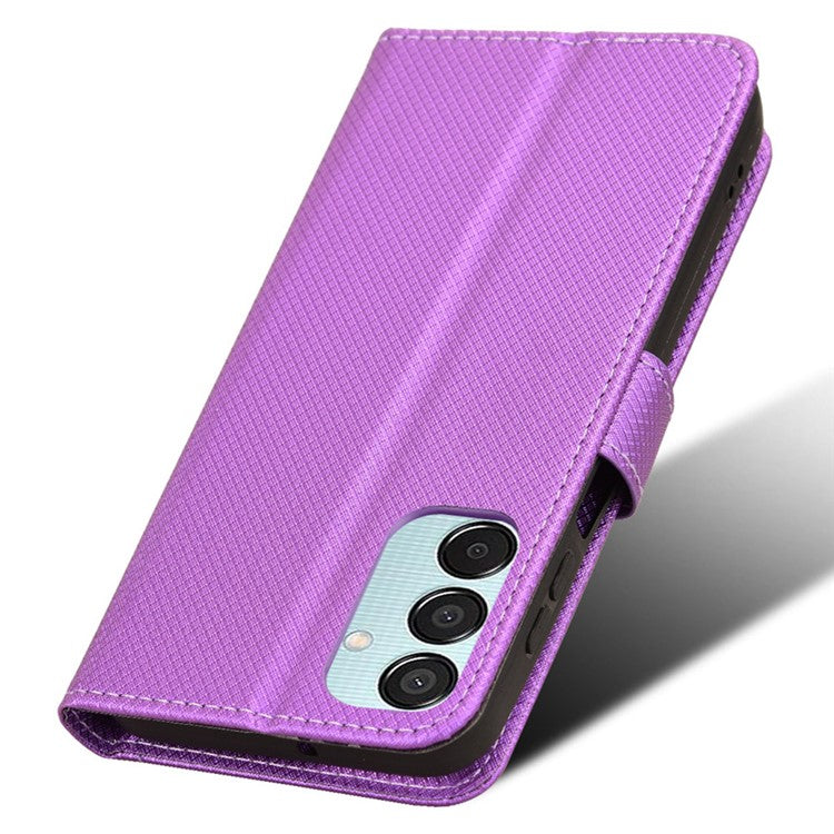 For Samsung Galaxy F15 5G / M15 5G Wallet Case Diamond Texture Leather Phone Cover - Purple