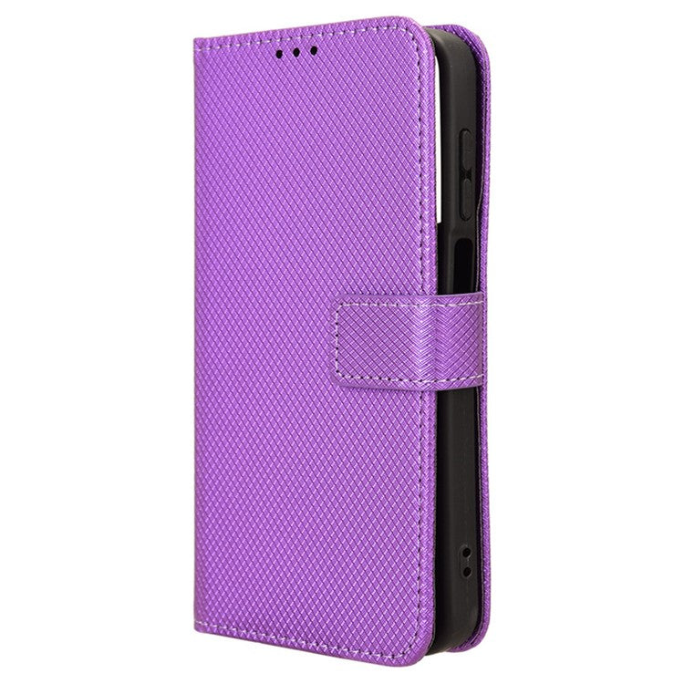 For Samsung Galaxy F15 5G / M15 5G Wallet Case Diamond Texture Leather Phone Cover - Purple