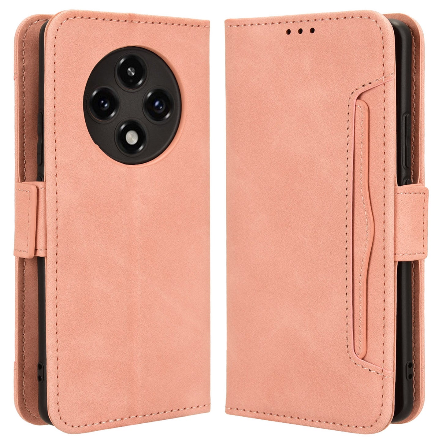 For Oppo F27 Pro 5G / Oppo F27 Pro+ 5G / A3 Pro (China) 5G Case Multiple Card Slots Shockproof Leather Folio Phone Cover - Pink