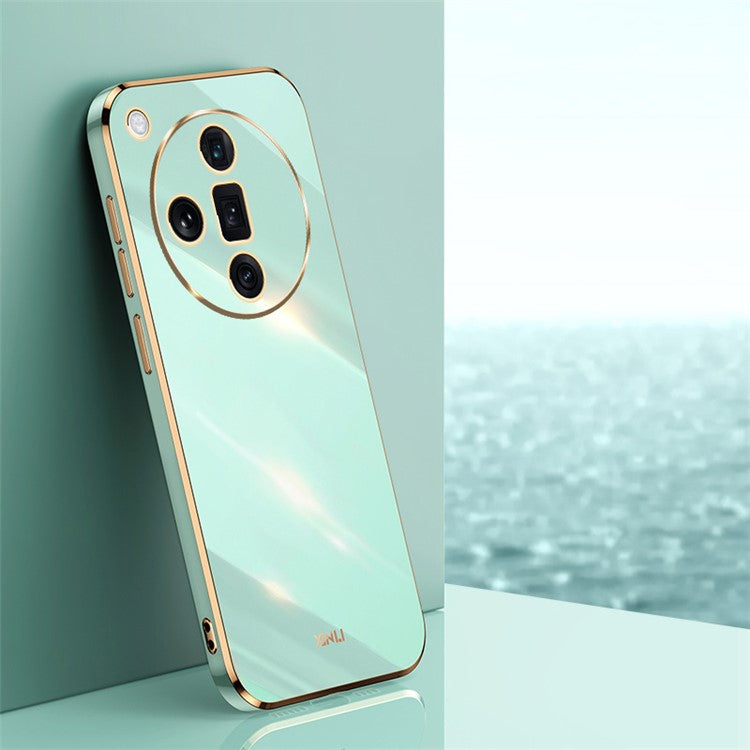 XINLI For Oppo Find X7 5G Case Electroplating Soft TPU Back Phone Cover - Cyan