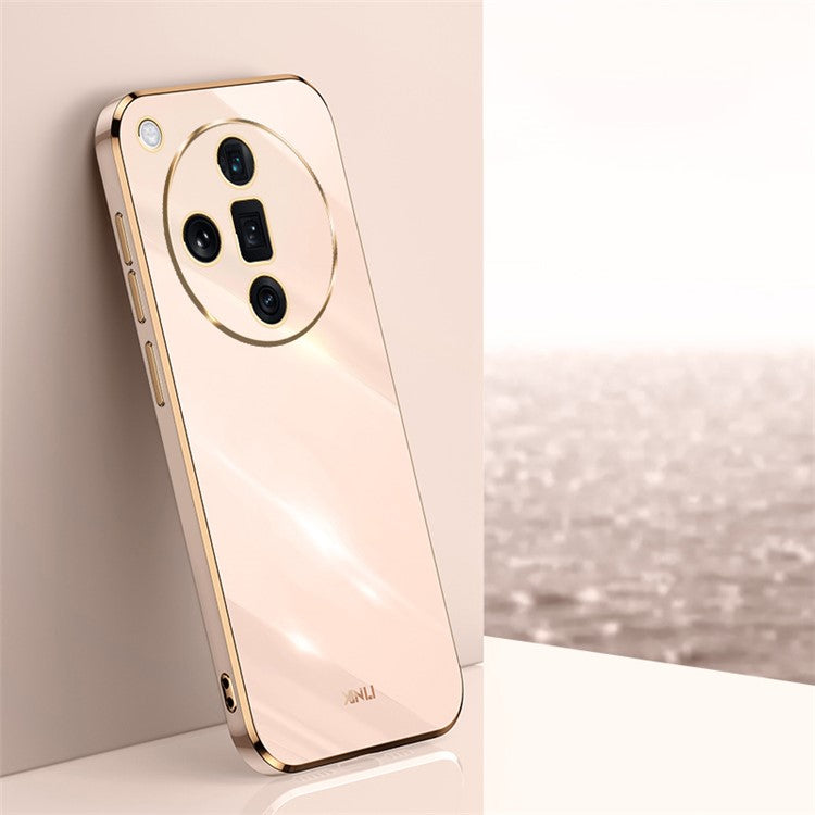 XINLI For Oppo Find X7 5G Case Electroplating Soft TPU Back Phone Cover - Pink