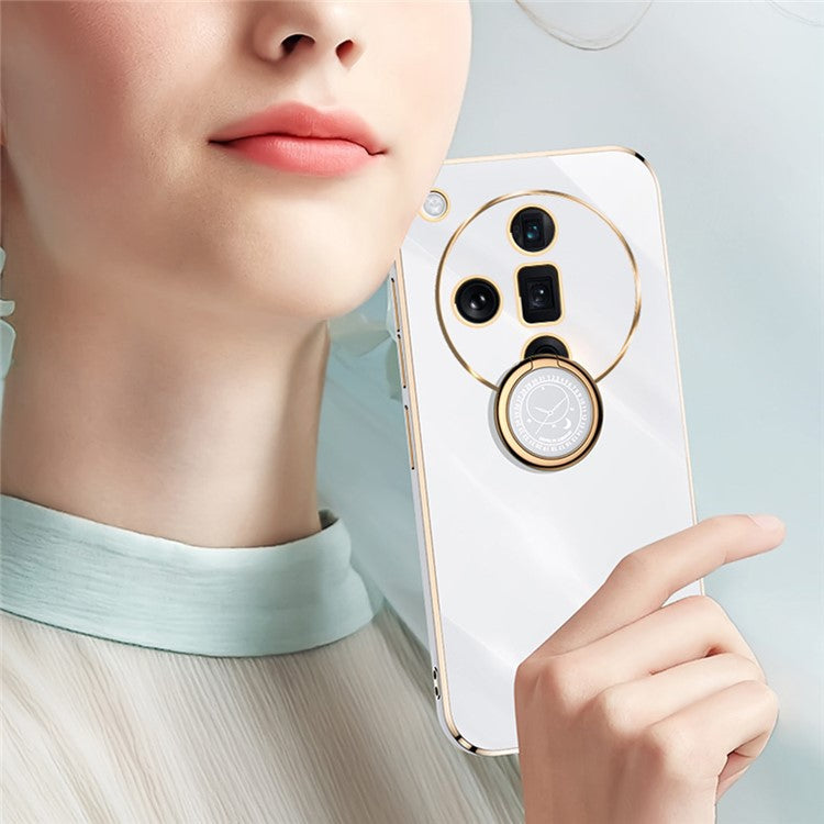 XINLI For Oppo Find X7 5G Case Electroplating Soft TPU Back Phone Cover - Pink