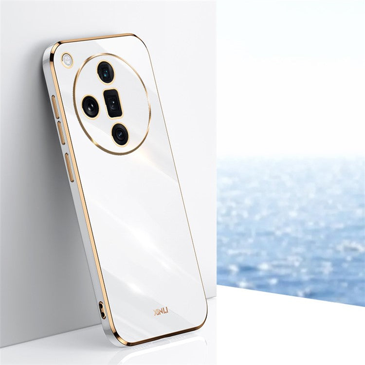 XINLI For Oppo Find X7 5G Case Electroplating Soft TPU Back Phone Cover - White