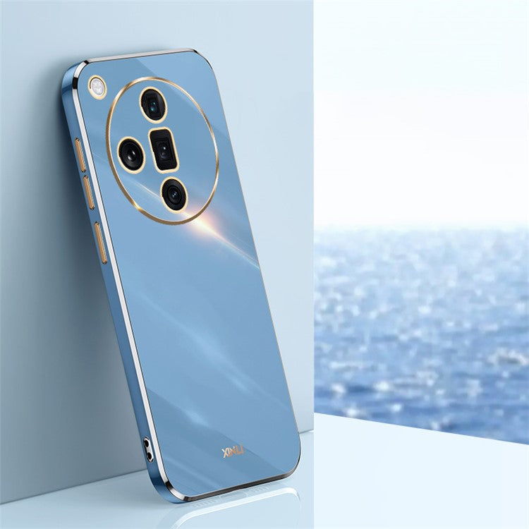 XINLI For Oppo Find X7 5G Case Electroplating Soft TPU Back Phone Cover - Blue
