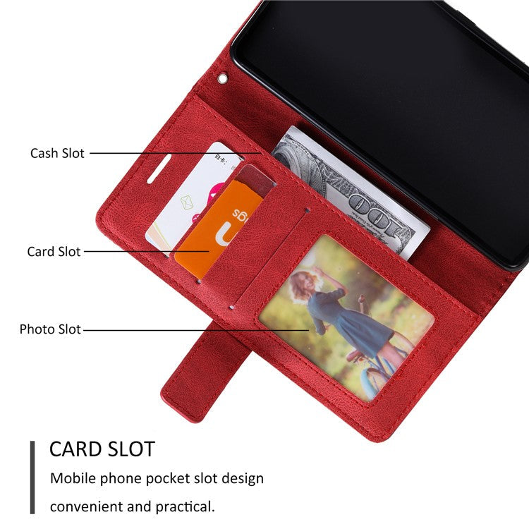 For Samsung Galaxy A05s 4G Case Flip Wallet PU Leather Skin-touch Shockproof Phone Cover - Red