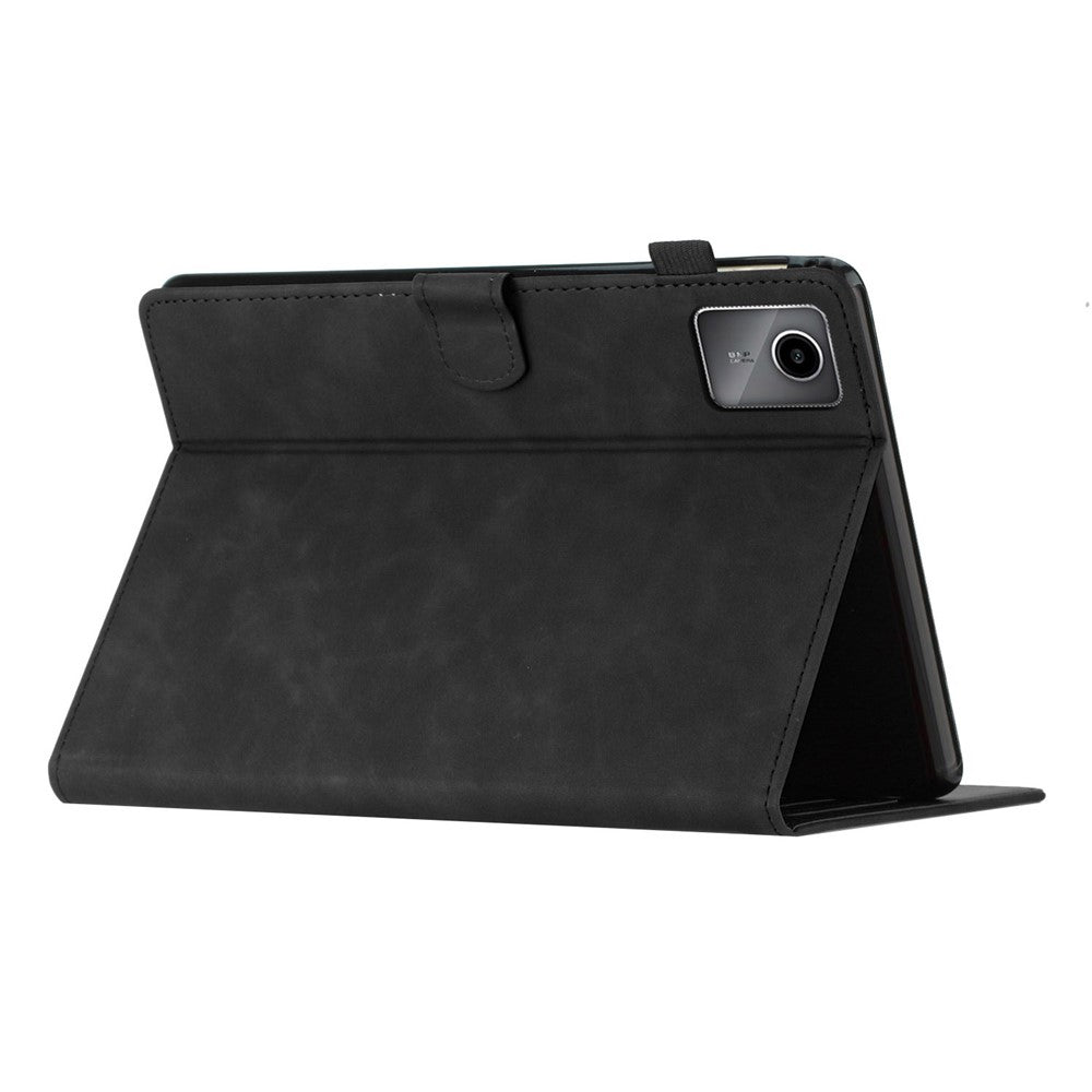 For Lenovo Tab M11 / Xiaoxin Pad 11 2024 TB-331FC Tablet Case Coconut Tree Imprinted Card Holder Leather Cover - Black