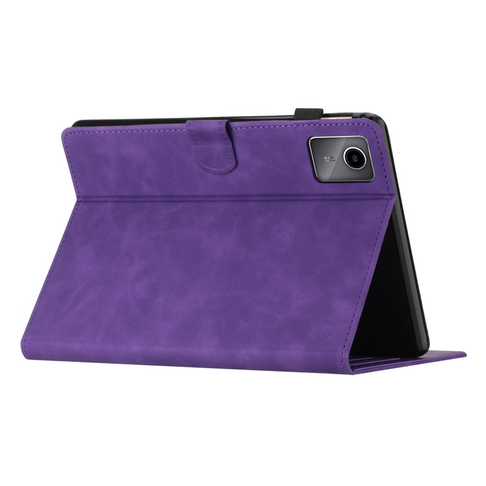 For Lenovo Tab M11 / Xiaoxin Pad 11 2024 TB-331FC Tablet Case Coconut Tree Imprinted Card Holder Leather Cover - Purple