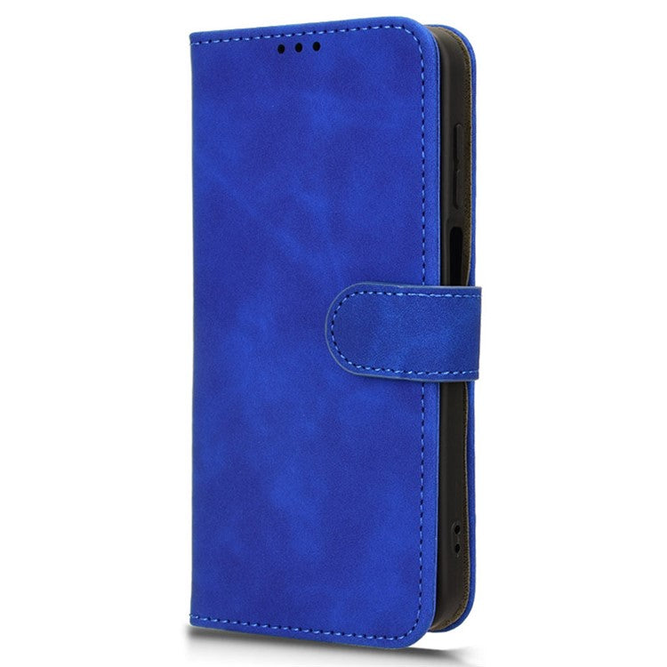 For Samsung Galaxy M15 5G Case Skin-Touch Leather Flip Stand Phone Cover - Blue