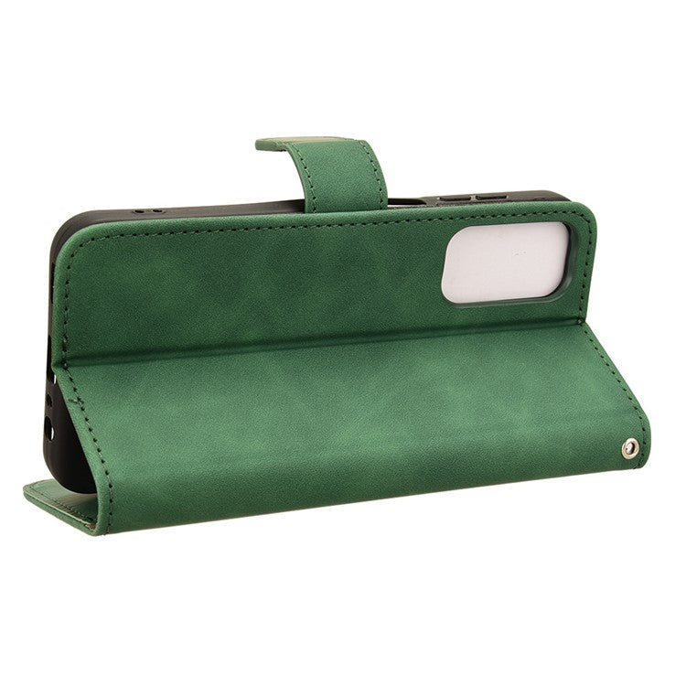 For Samsung Galaxy M15 5G Case Skin-Touch Leather Flip Stand Phone Cover - Green