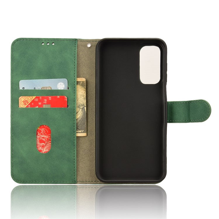 For Samsung Galaxy M15 5G Case Skin-Touch Leather Flip Stand Phone Cover - Green