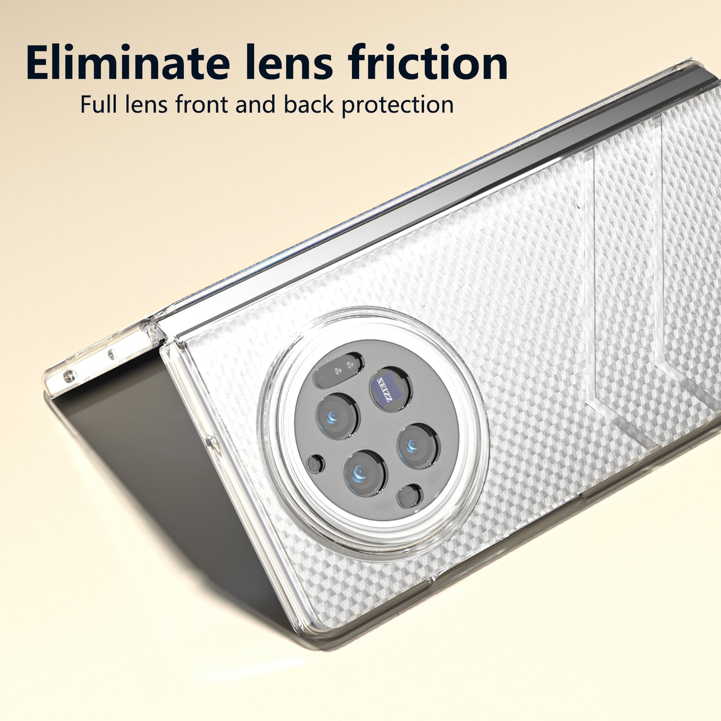 For vivo X Fold3 Clear Case Wave Texture Matte Hard PC Protective Phone Cover