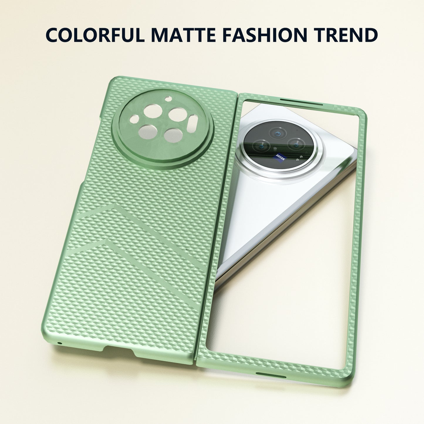 For vivo X Fold3 Matte Case Hard PC Protective Phone Cover - Light Green