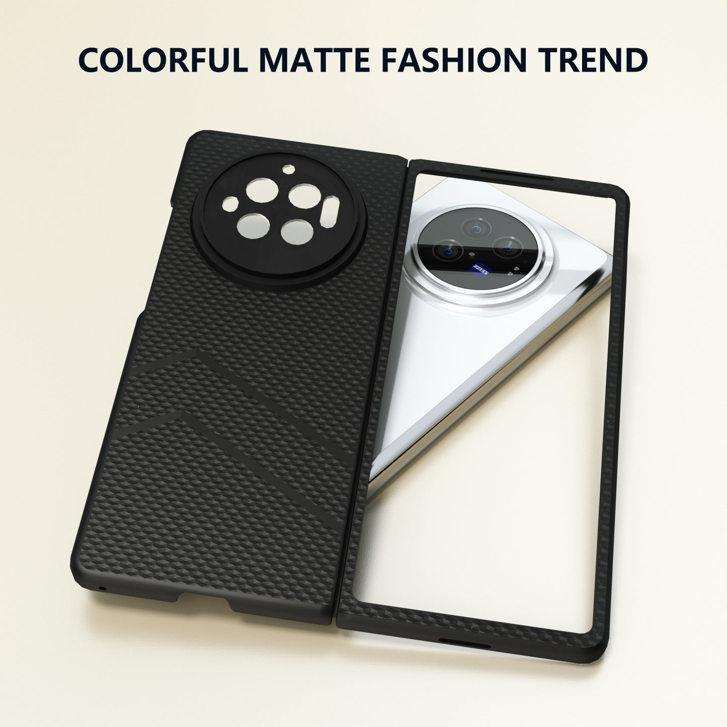 For vivo X Fold3 Matte Case Hard PC Protective Phone Cover - Black