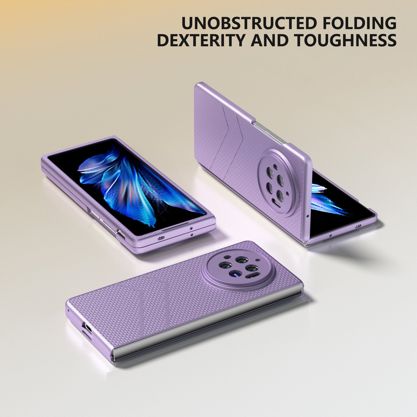 For vivo X Fold3 Matte Case Hard PC Protective Phone Cover - Purple